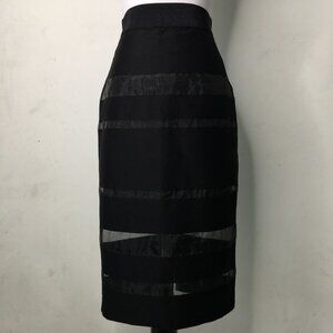 Milly Women's Black Sheer Pencil Skirt Size 2